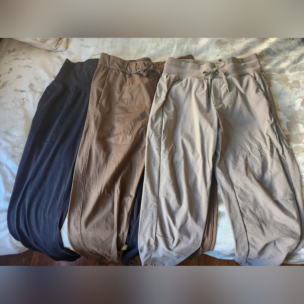 Athleta and CRZ Yoga Joggers Bundle: black, mauve, and olive green